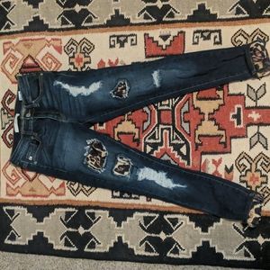 KanCan Skinny Jeans w/ Leopard detail